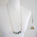 Leather Agate Necklace - Mottled Green